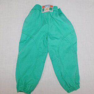 Vintage French Toast Pull on Green pants sailboat patch Boys 2T